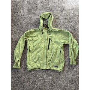 REI E1 Elements Rain Hoodie Jacket Women's XL Green Waterproof Lightweight